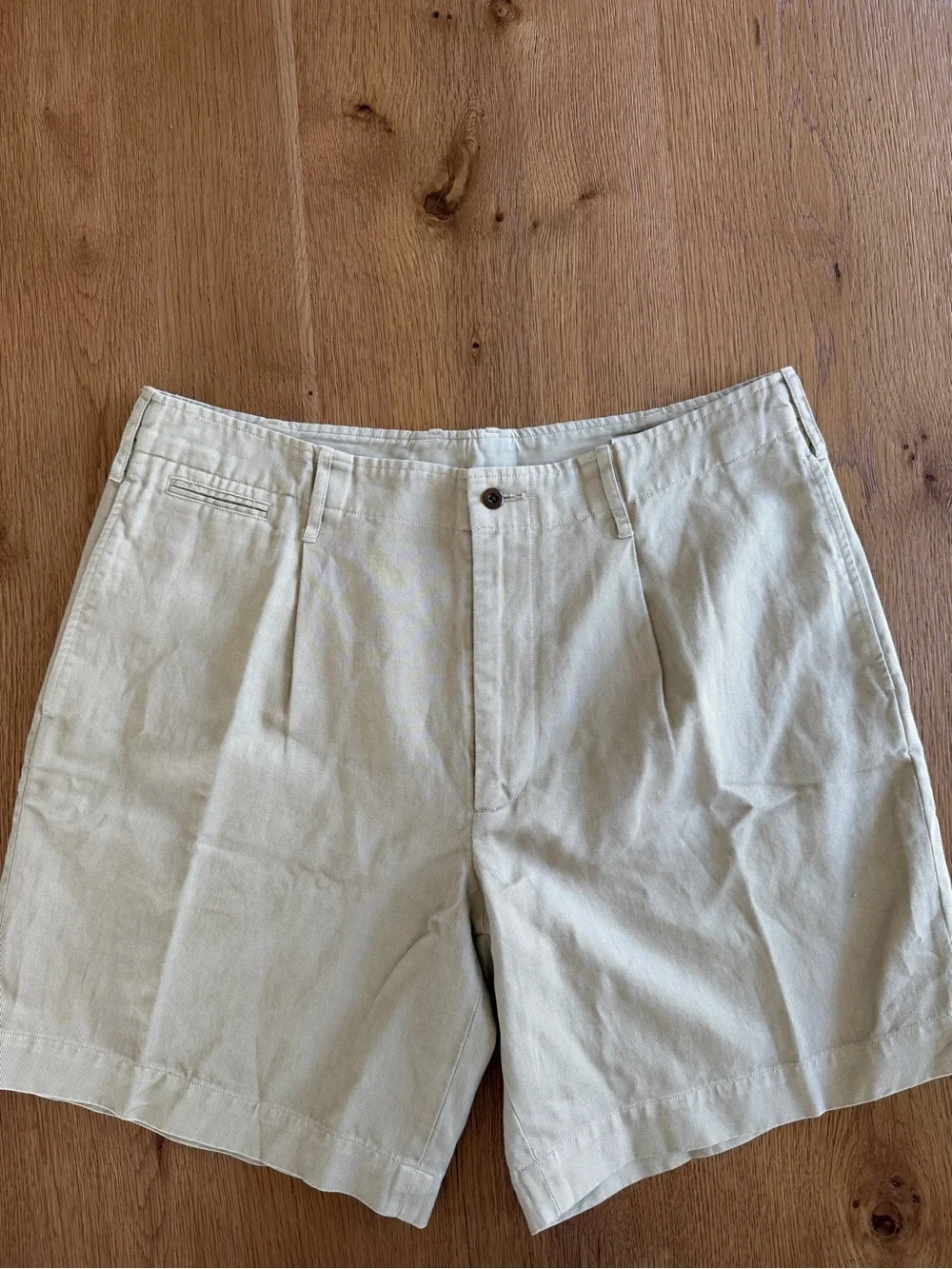 AYR Men's Flat-Front Shorts in Light Khaki